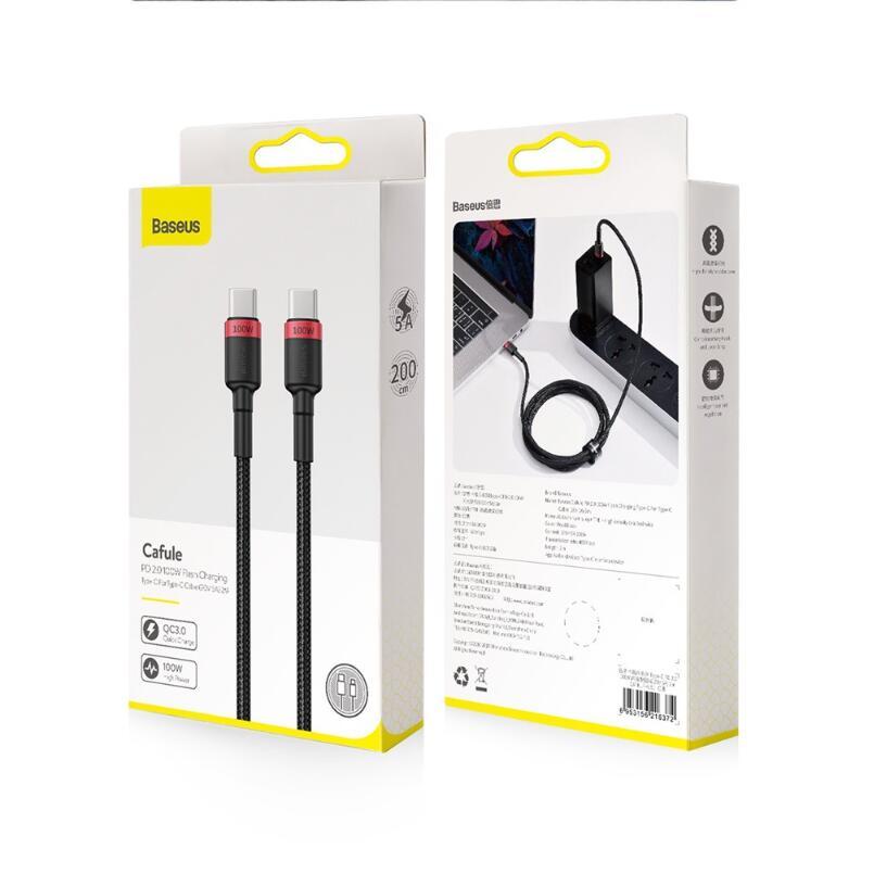 BASEUS CABLE CAFULE TIPO C A TIPO C 100W (5A)