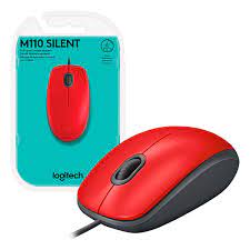 MOUSE ALAMBRICO LOGITECH M110 ROJO SILENT 