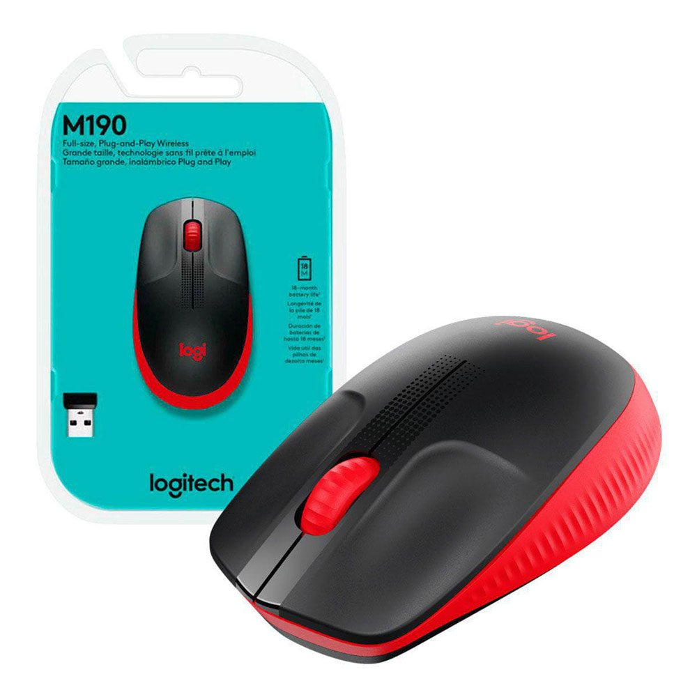 MOUSE INALAMBRICO LOGITECH M190 RED