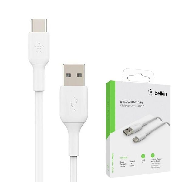 CABLE BELKIN BOOSTCHARGE TIPO C A USB BLANCO
