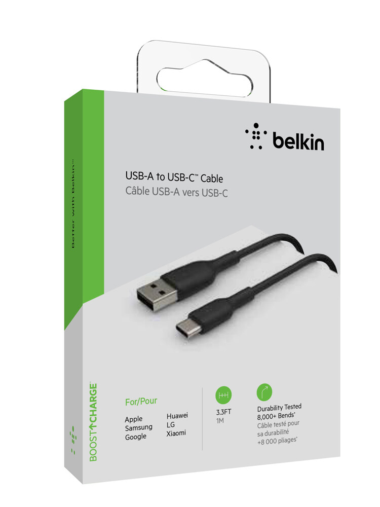 CABLE BELKIN BOOSTCHARGE TIPO C A USB NEGRO