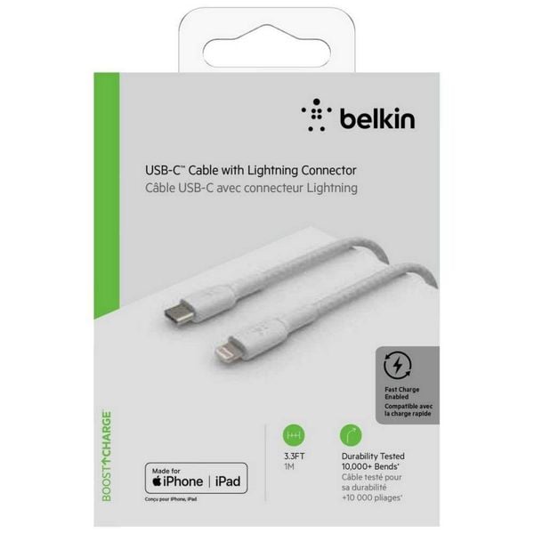 CABLE BELKIN BOOSTCHARGE TIPO C A LIGHTNING BLANCO