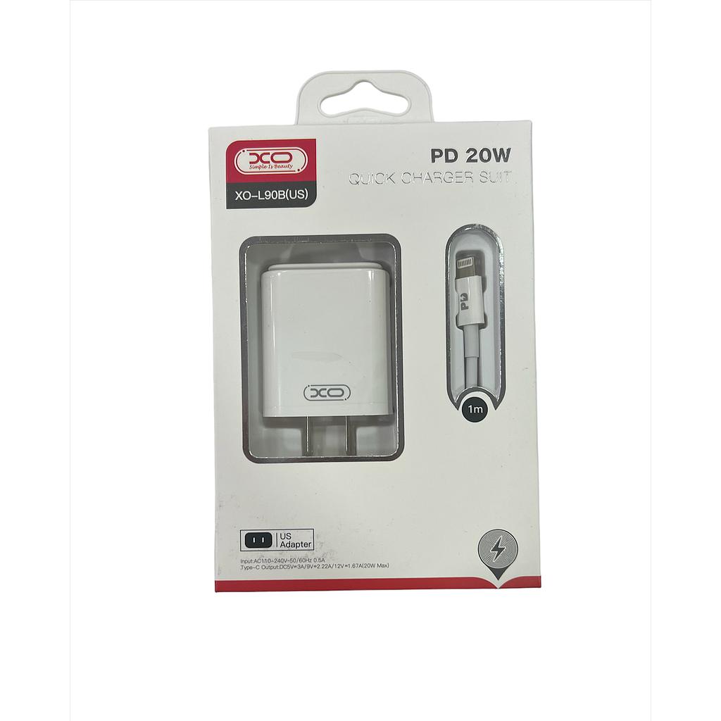CARGADOR 25W XO-L91 CON CABLE TIPO C A LIGHTNING