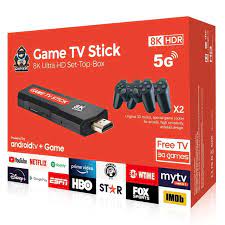 CONSOLA GAME TV STICK CON 2 CONTROLES 8K ULTRA HD 5G