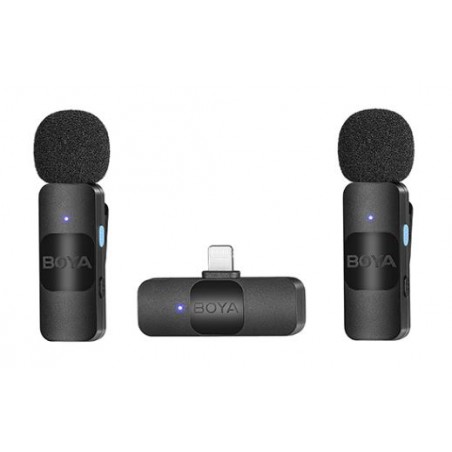 BOYA MICROFONO DOBLE INALAMBRICO LIGHTNING BY-V2