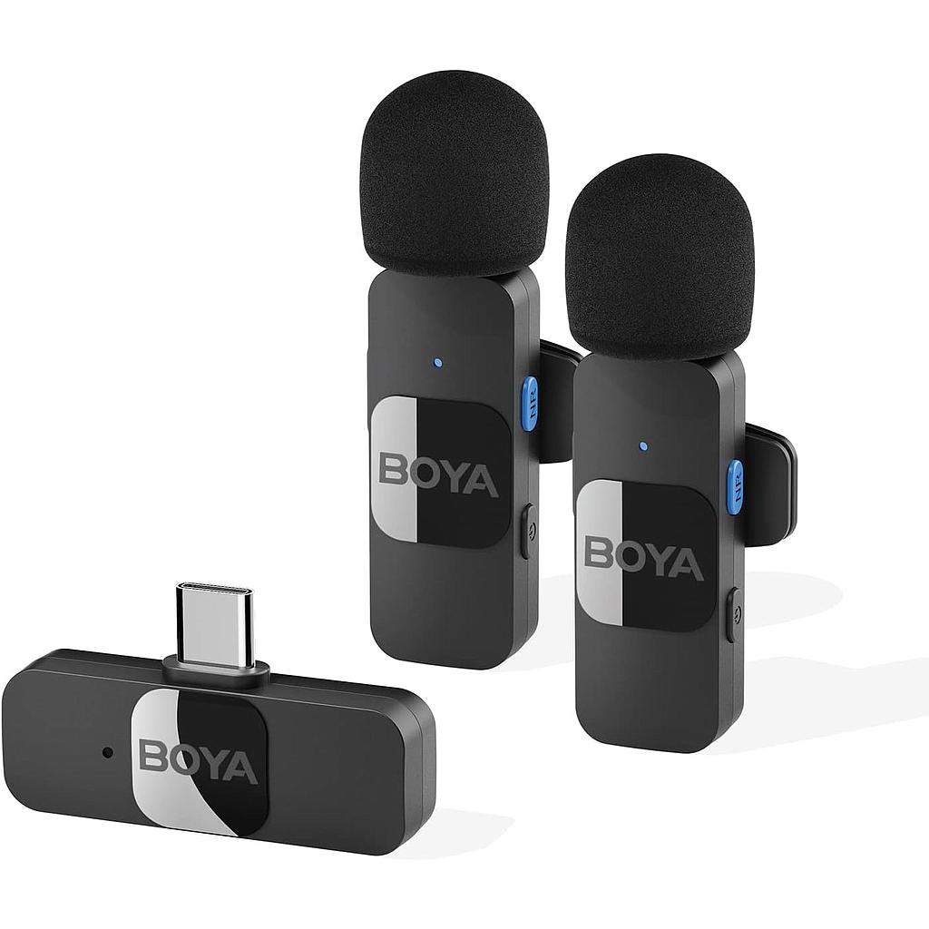 BOYA MICROFONO DOBLE INALAMBRICO TIPO C BY-V20