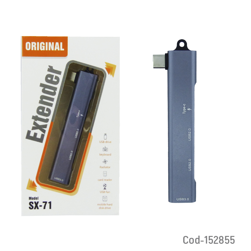 ADAPTADOR HUB SX-71 / TREQA TIPO C A USB