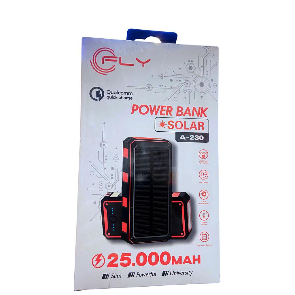 POWER BANK FLY SOLAR 25000 mAh A-230 QC