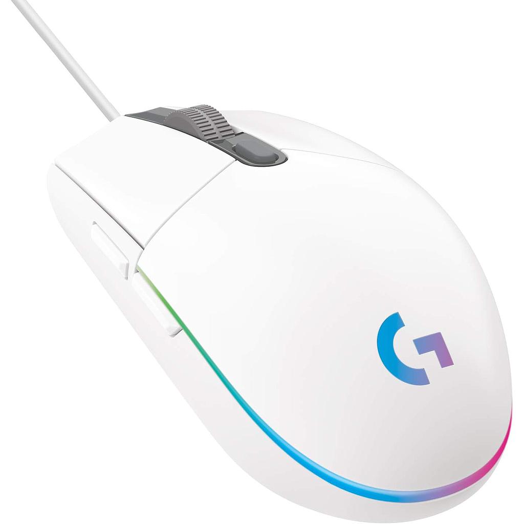 LOGITECH GAMING MOUSE G203 LIGHTSYNC ALAMBRICO BLANCO