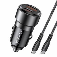 CARGADOR VEHICULAR 60W YESIDO TIPO C A LIGHTNING Y54