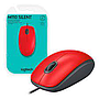 MOUSE ALAMBRICO LOGITECH M110 ROJO SILENT 